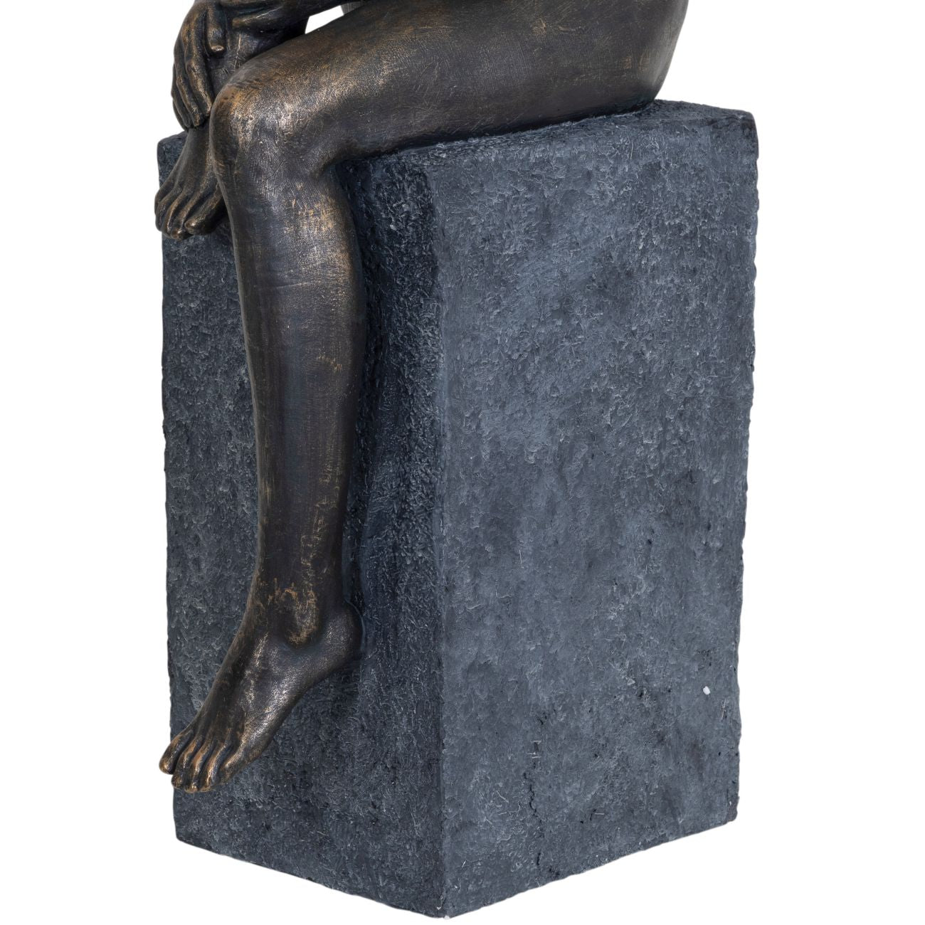 Antique Bronze Thinking Lady Floor Standing XL Sculpture
